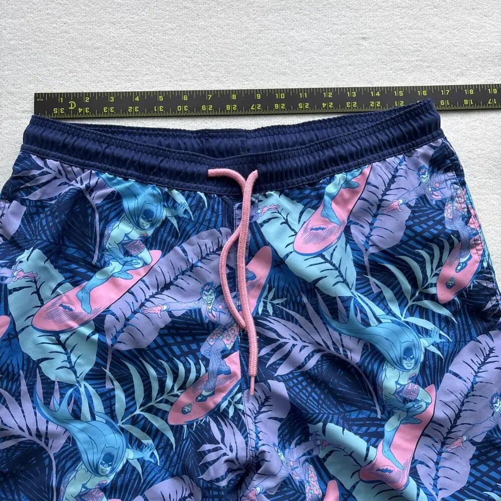 Batman Swim Trunks Mens Medium Blue Surfing Joker Tropical Board Shorts‎